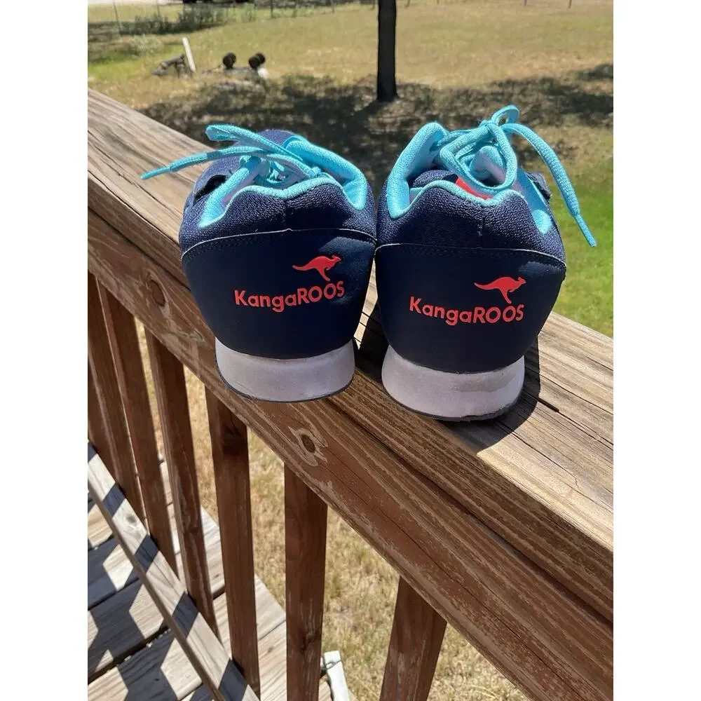 Kangaroos Women's Vintage Shoes Size 10 Blue Orange Zip Pocket Pass
